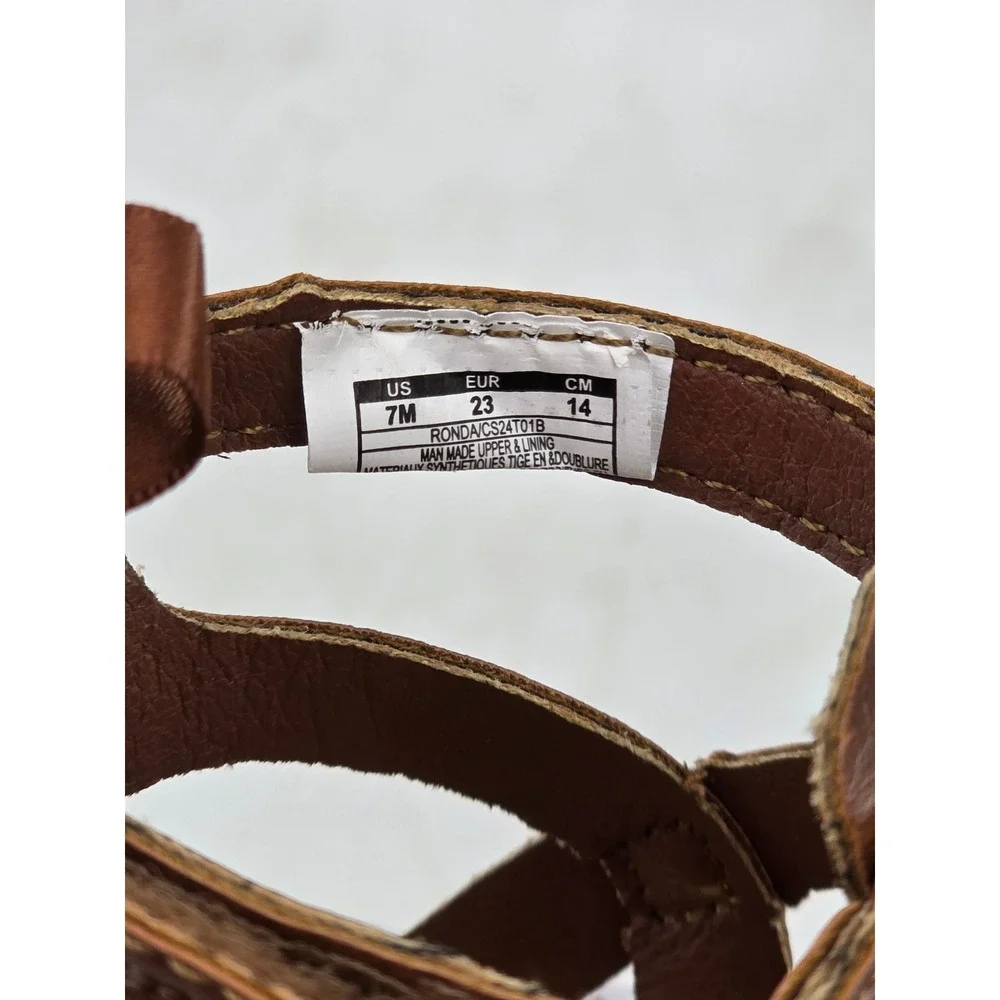 Carter's Ronda Gladiator Sandals Toddler 7 Brown Strappy Ankle Hook Loop - New